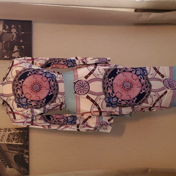 Baroque Print Wrap Dress - Picture 5 of 8